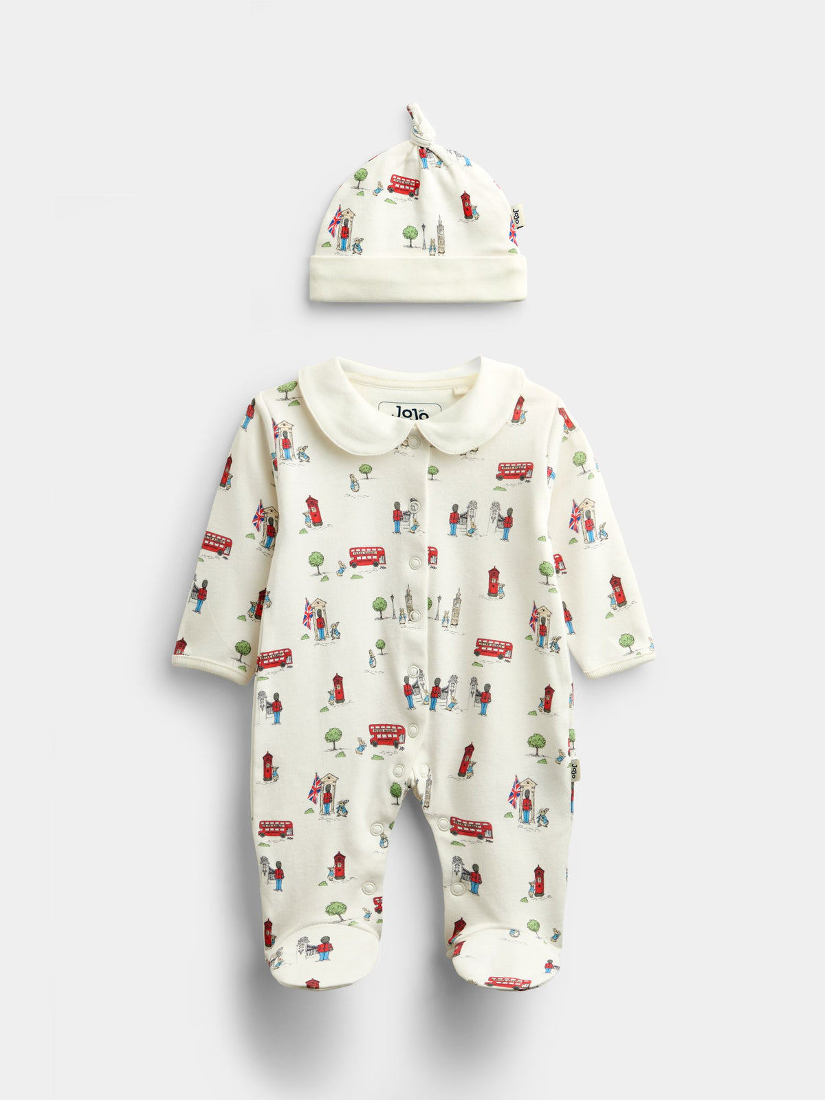 JoJo Maman Bébé Cream Printed Footed Sleepsuit - image 1
