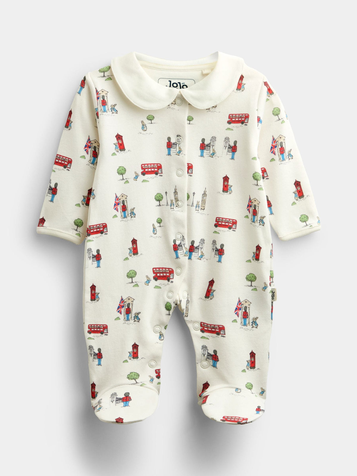 JoJo Maman Bébé Cream Printed Footed Sleepsuit - image 2