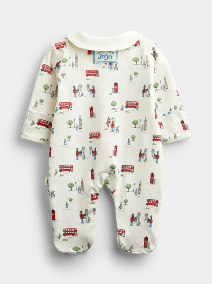 JoJo Maman Bébé Cream Printed Footed Sleepsuit - image 3