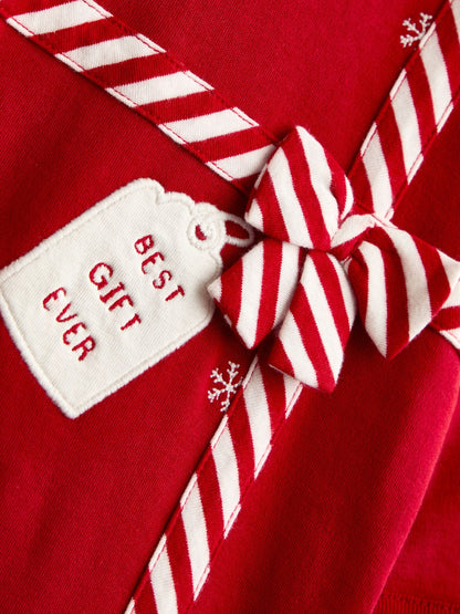 JoJo Maman Bébé Red Christmas Present Footed Sleepsuit - image 5