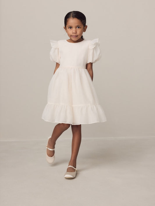 Laura Ashley Ivory Bow Back Flower Dress