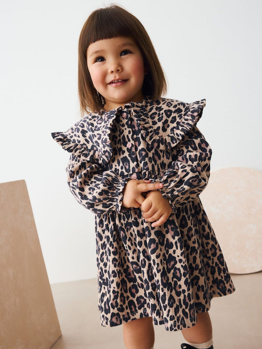 Leopard Print Collared Dress Immediate