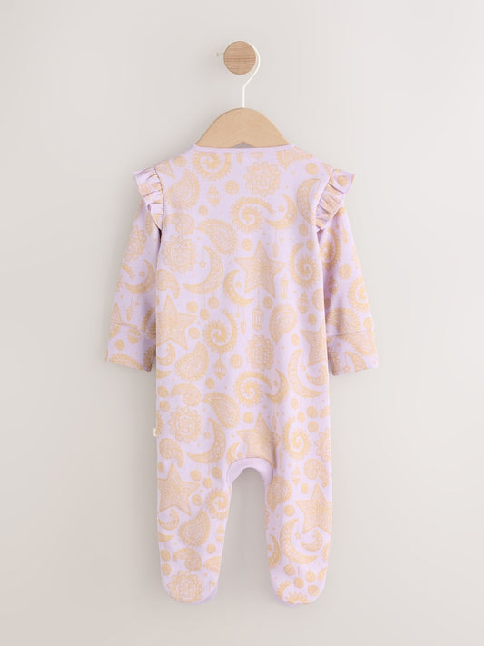 Lilac Purple EID Baby Sleepsuit (0mths-2yrs)