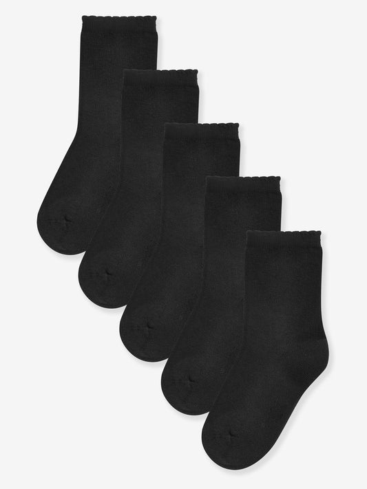 Black 5 Pack Cotton Rich Cushioned Sole Ankle Socks image 1