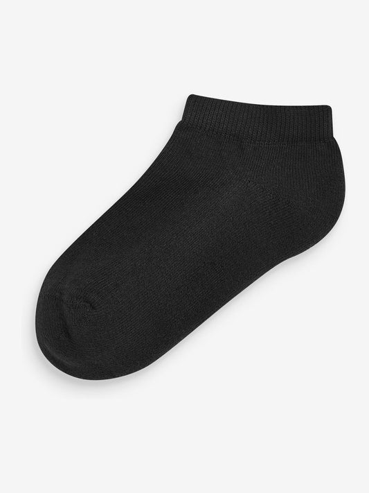 Black 5 Pack Cotton Rich Cushioned Sole Trainer Socks image 3