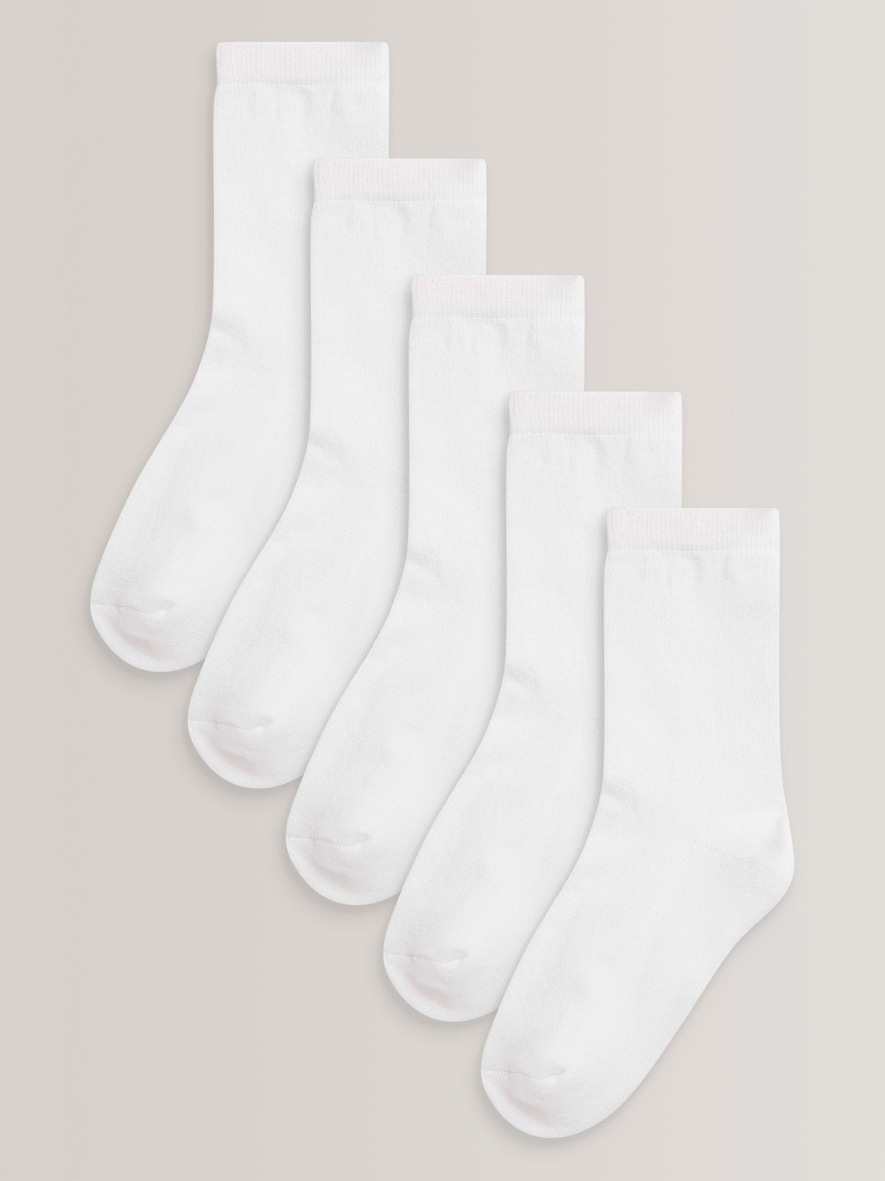 White 5 Pack Cotton Rich Cushioned Sole Ankle Socks image 1