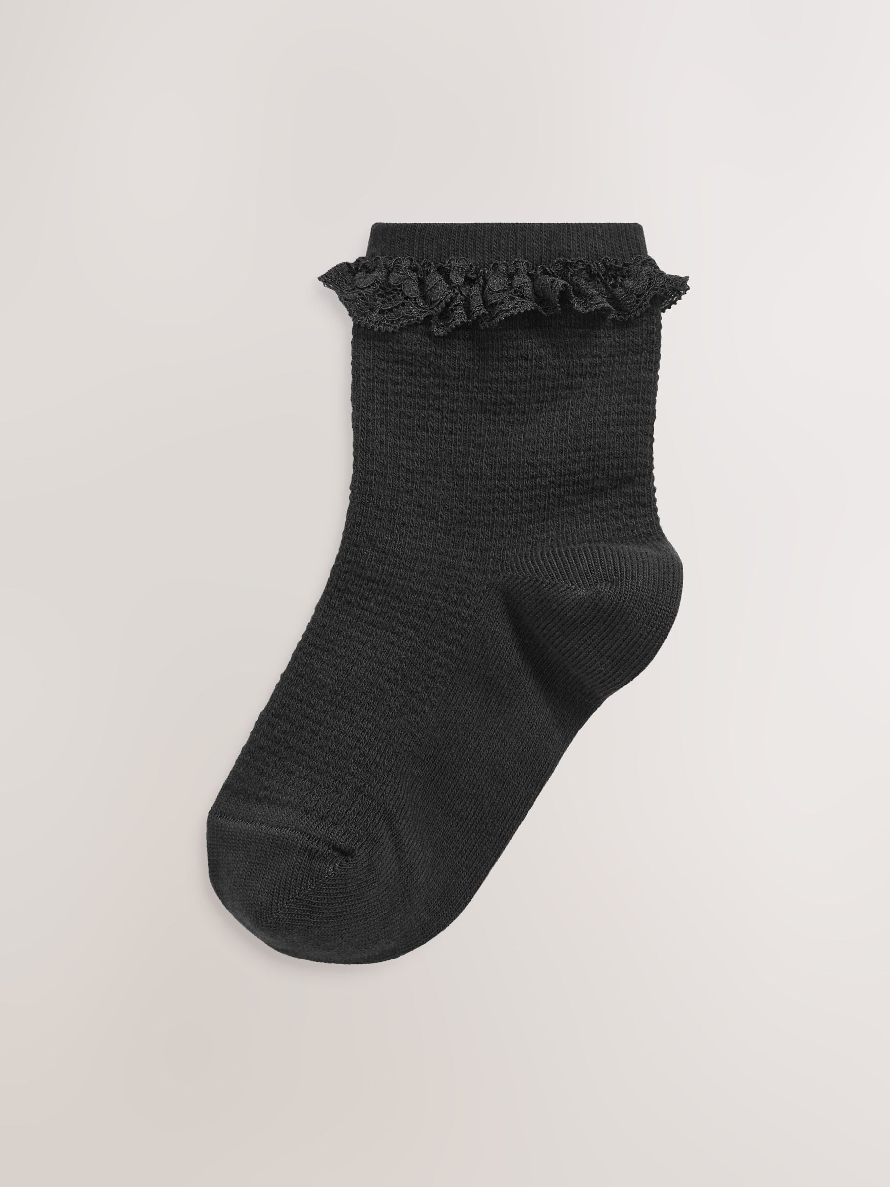 Black 2 Pack Cotton Rich Ruffle Ankle Socks image 2