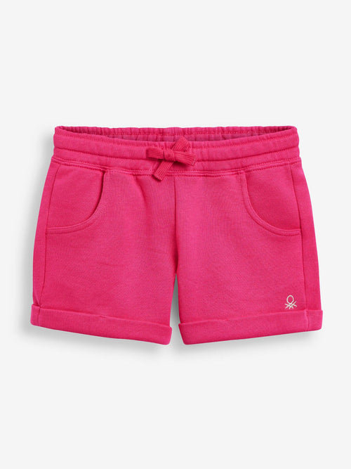 Benetton Dark Pink 100% Cotton Jersey Shorts image 1