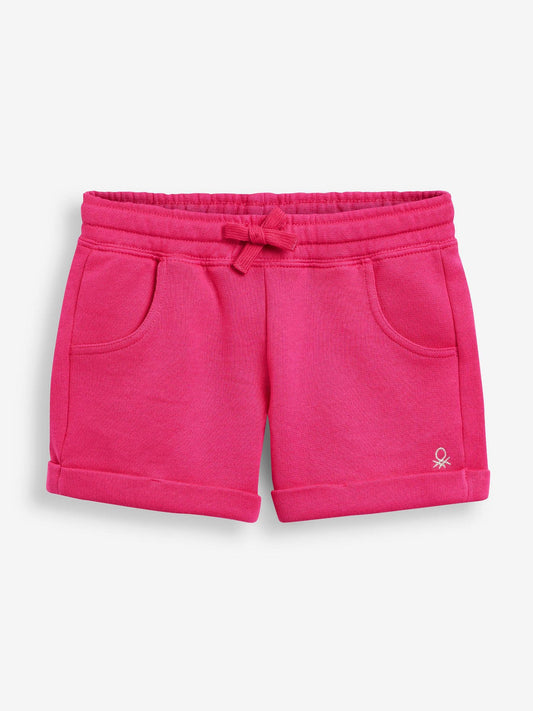 Benetton Dark Pink 100% Cotton Jersey Shorts image 1