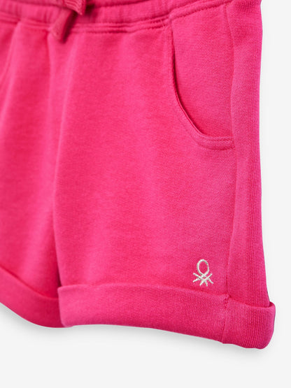 Benetton Dark Pink 100% Cotton Jersey Shorts image 3