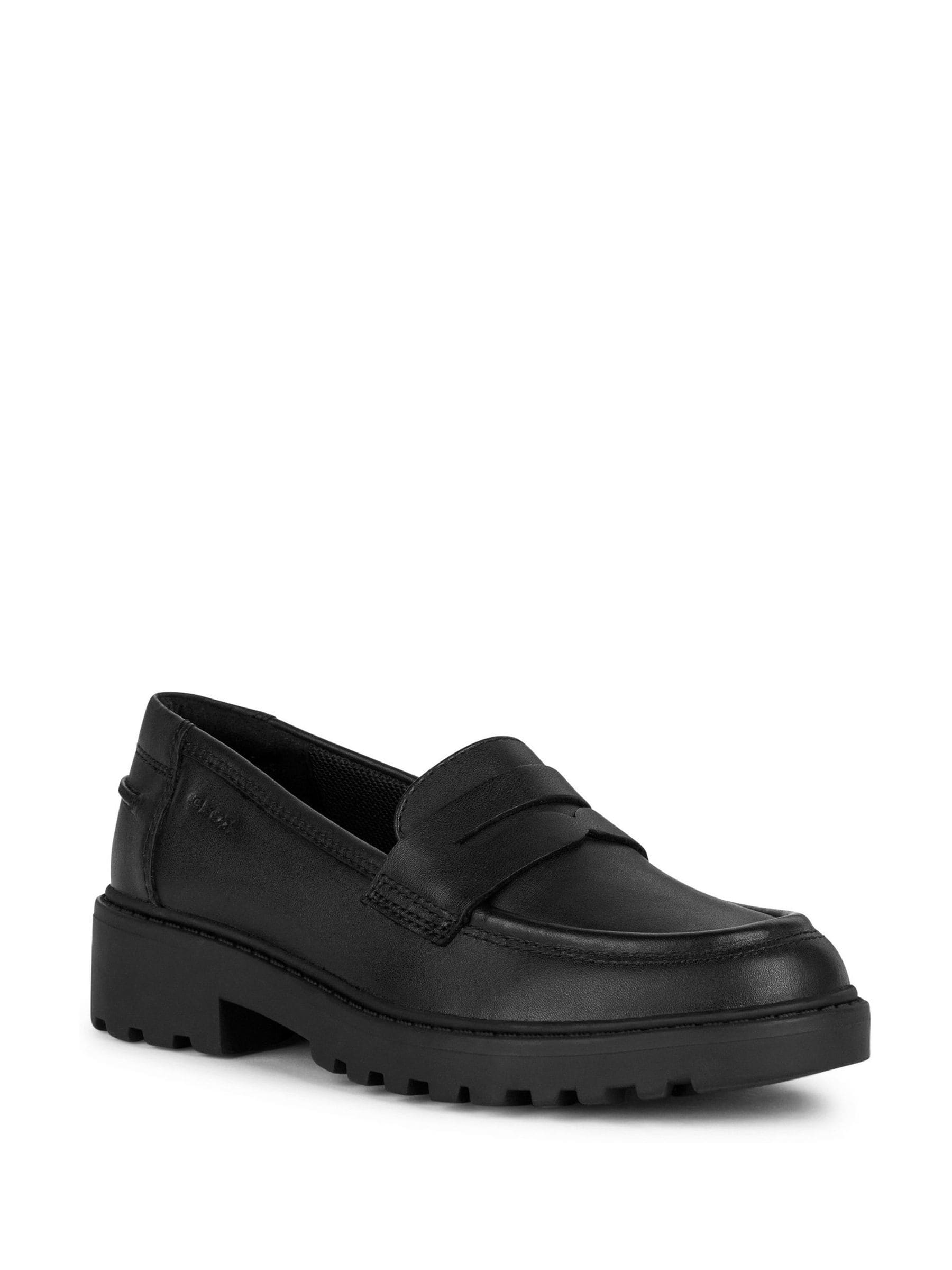 Geox Black Patent J Casey Leather Loafers image 1