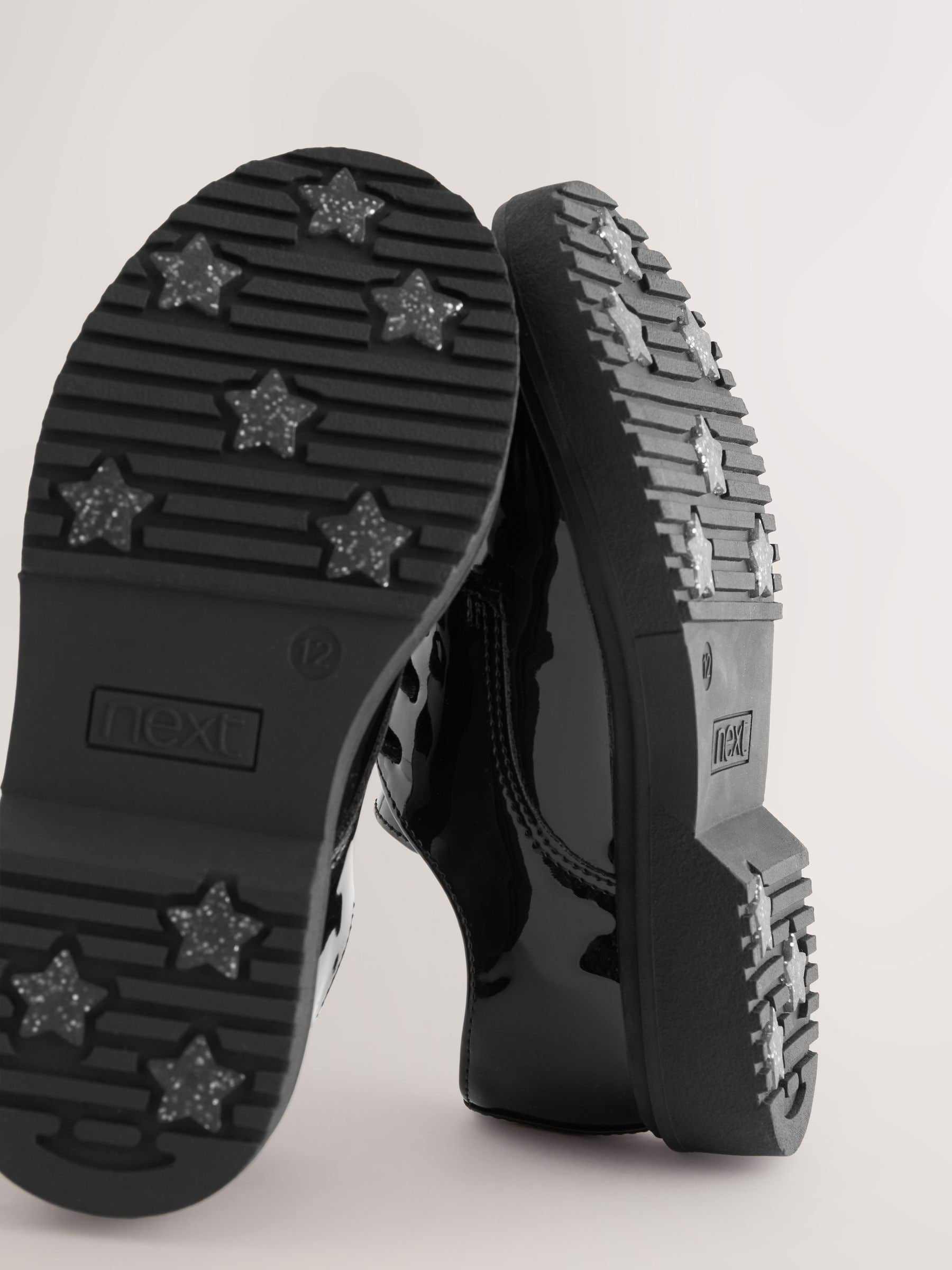 Black Patent Standard Fit (F) School Chunky Lace-Up Shoes image 5