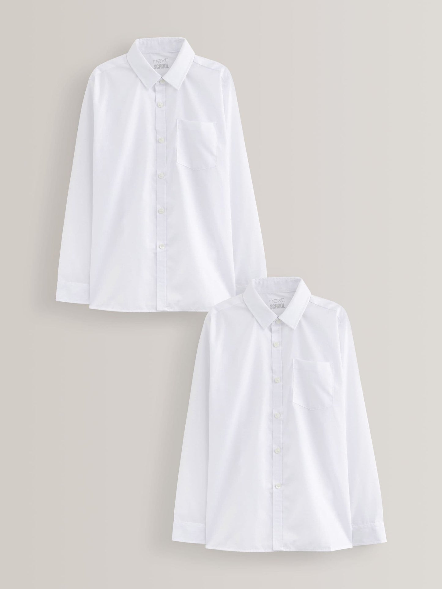 Dsiney Kidz - White Easy Fastening Long Sleeve School Shirts 2 Pack (3-16yrs) image 1