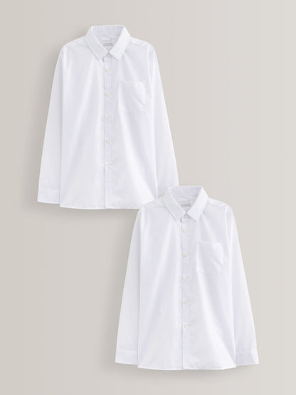 Dsiney Kidz - White Easy Fastening Long Sleeve School Shirts 2 Pack (3-16yrs) image 1