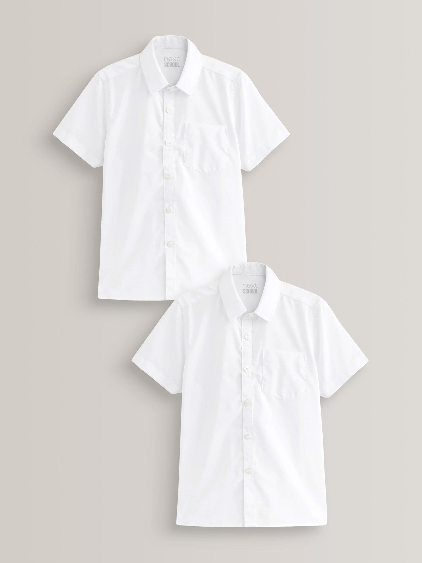 Dsiney Kidz - White Easy Fastening Short Sleeve School Shirts 2 Pack (3-16yrs) image 1