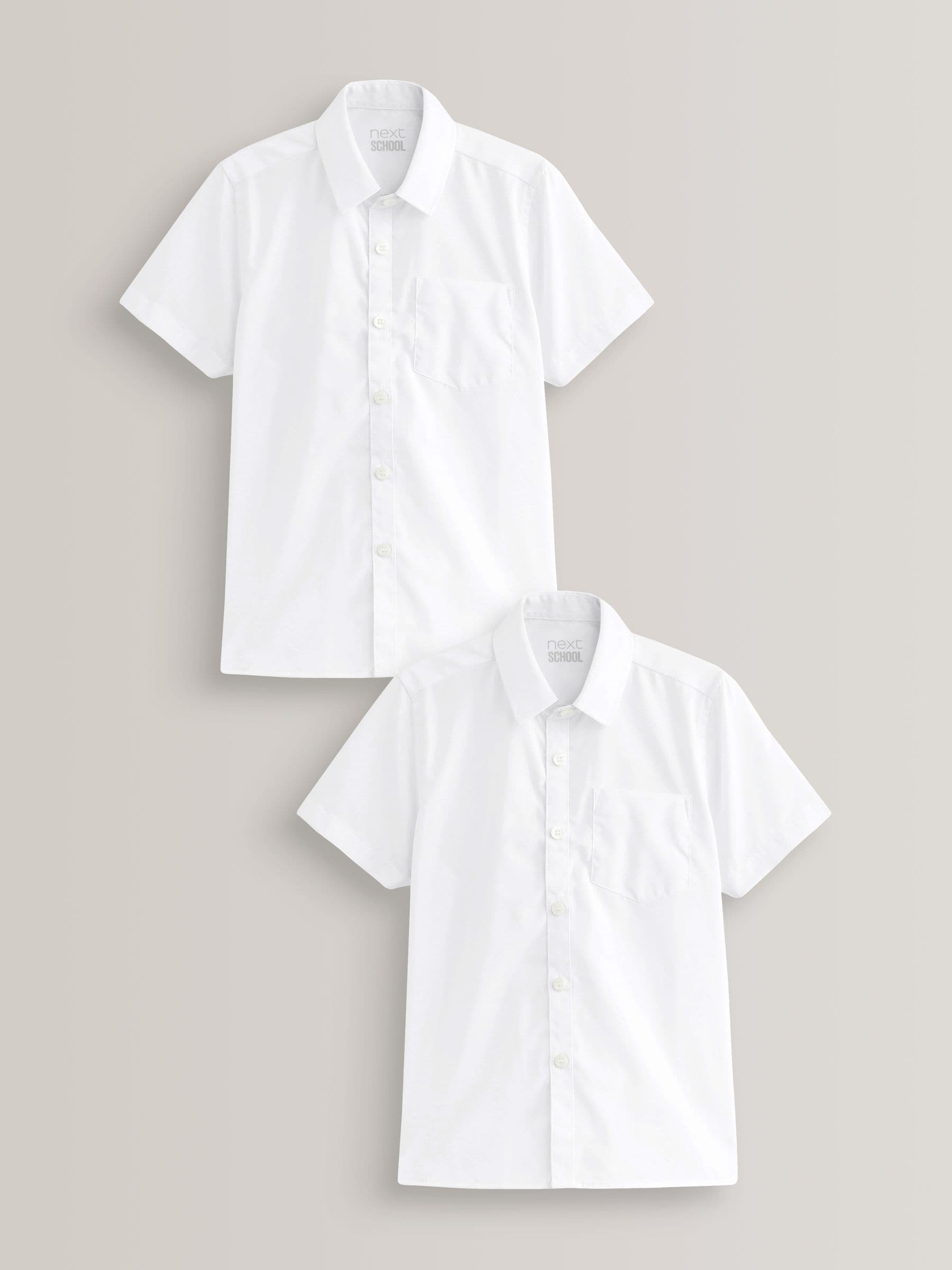 Dsiney Kidz - White Easy Fastening Short Sleeve School Shirts 2 Pack (3-16yrs) image 1