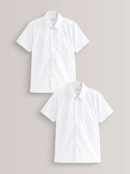 Dsiney Kidz - White Easy Fastening Short Sleeve School Shirts 2 Pack (3-16yrs) image 1