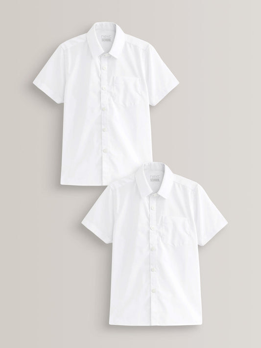 Dsiney Kidz - White Easy Fastening Short Sleeve School Shirts 2 Pack (3-16yrs) image 1