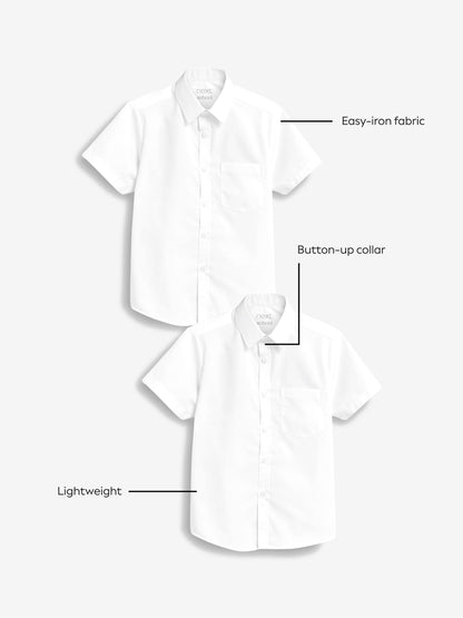 Dsiney Kidz - White Easy Fastening Short Sleeve School Shirts 2 Pack (3-16yrs) image 5