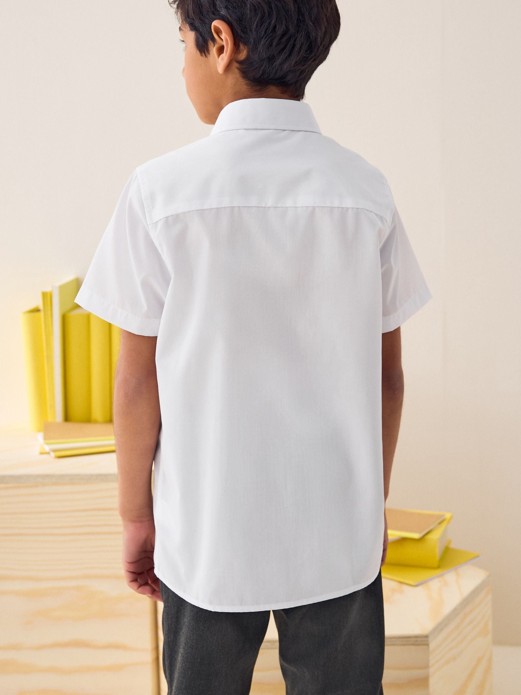 Dsiney Kidz - White Easy Fastening Short Sleeve School Shirts 2 Pack (3-16yrs) image 7