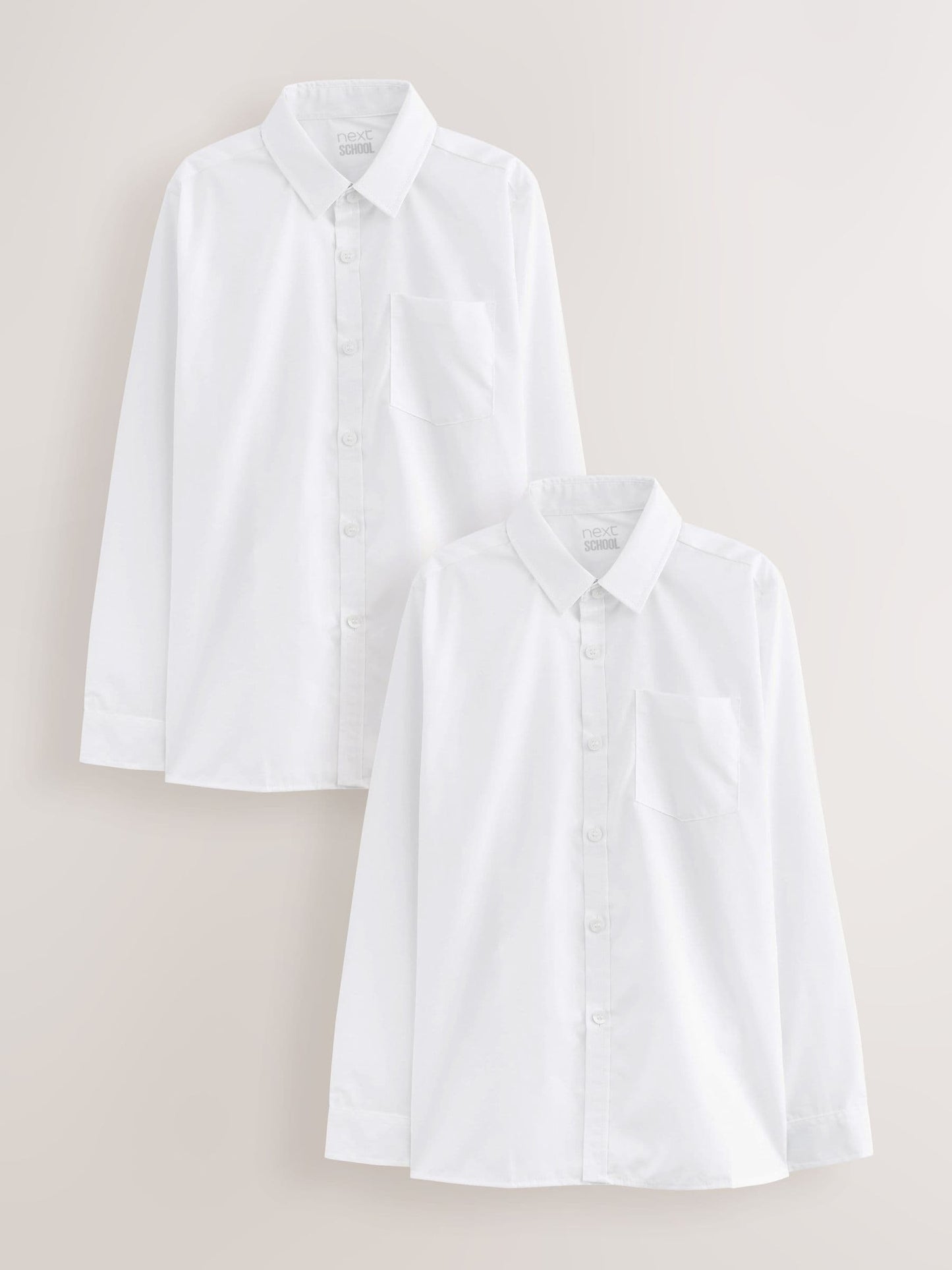 Dsiney Kidz - White Regular Fit Long Sleeve School 2 Pack Shirts (3-17yrs) image 1