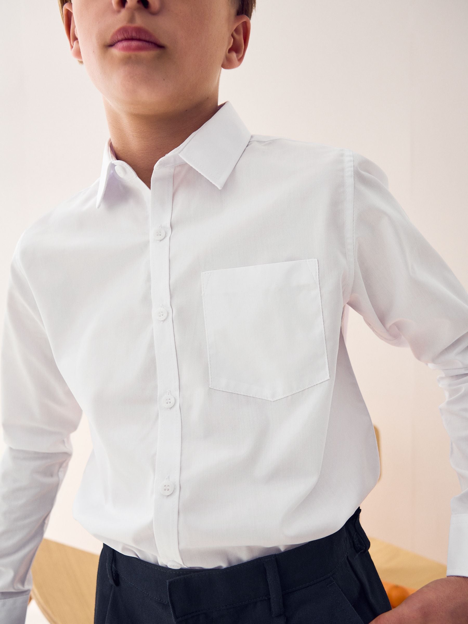 Dsiney Kidz - White Regular Fit Long Sleeve School 2 Pack Shirts (3-17yrs) image 2