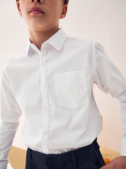 Dsiney Kidz - White Regular Fit Long Sleeve School 2 Pack Shirts (3-17yrs) image 2