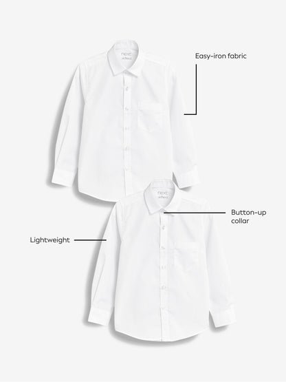 Dsiney Kidz - White Regular Fit Long Sleeve School 2 Pack Shirts (3-17yrs) image 3