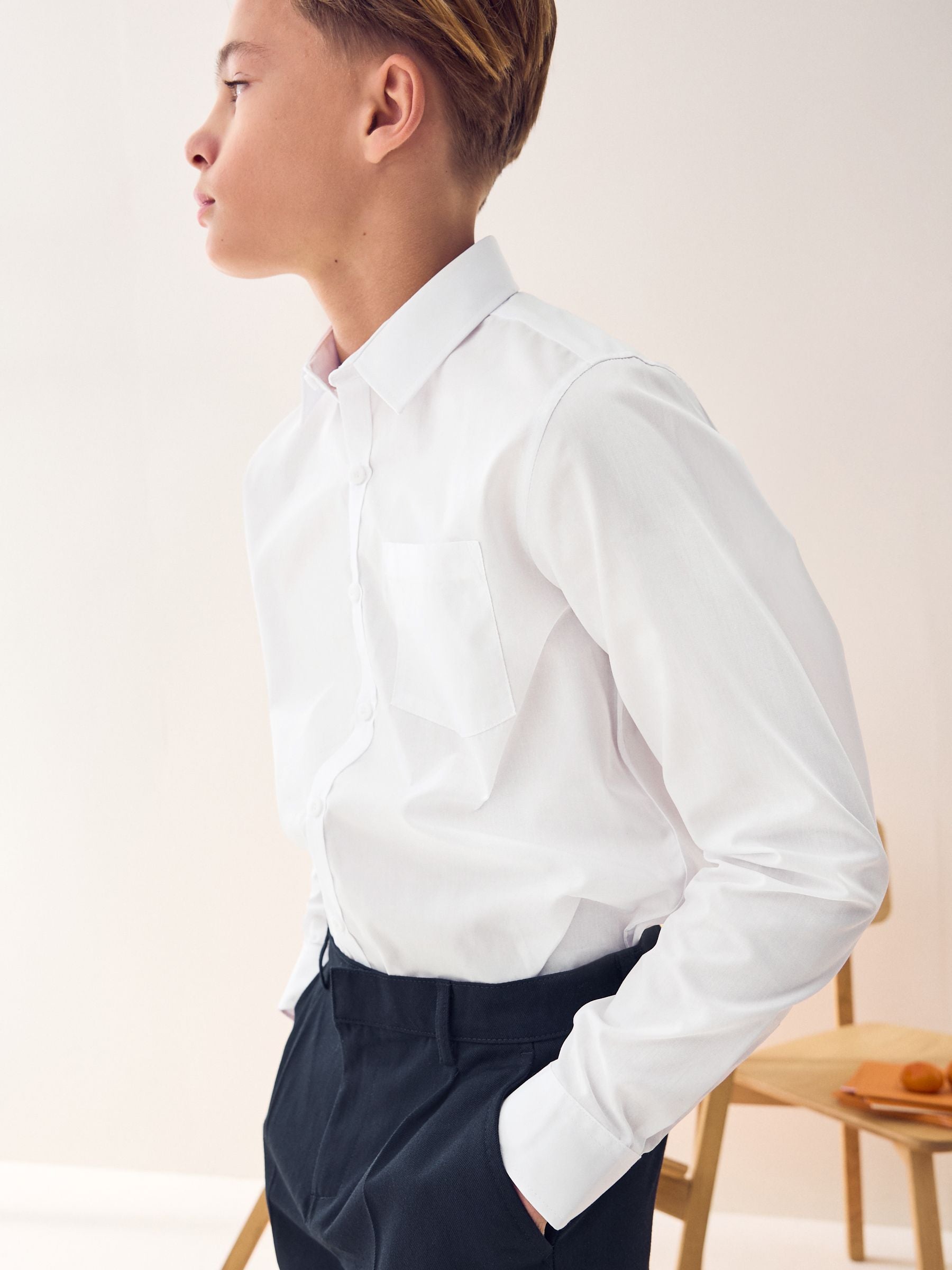Dsiney Kidz - White Regular Fit Long Sleeve School 2 Pack Shirts (3-17yrs) image 8
