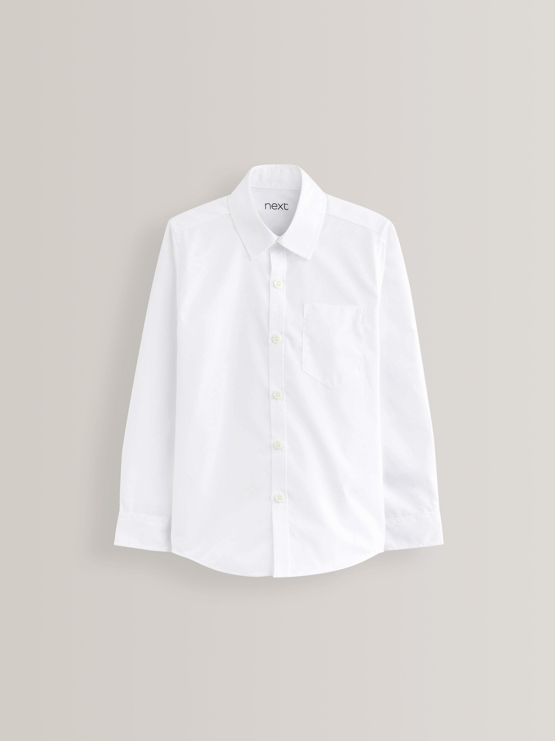Dsiney Kidz - White Slim Fit 5 Pack Long Sleeve School Shirts (3-17yrs) image 2
