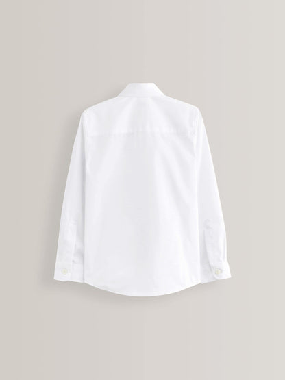 Dsiney Kidz - White Slim Fit 5 Pack Long Sleeve School Shirts (3-17yrs) image 5