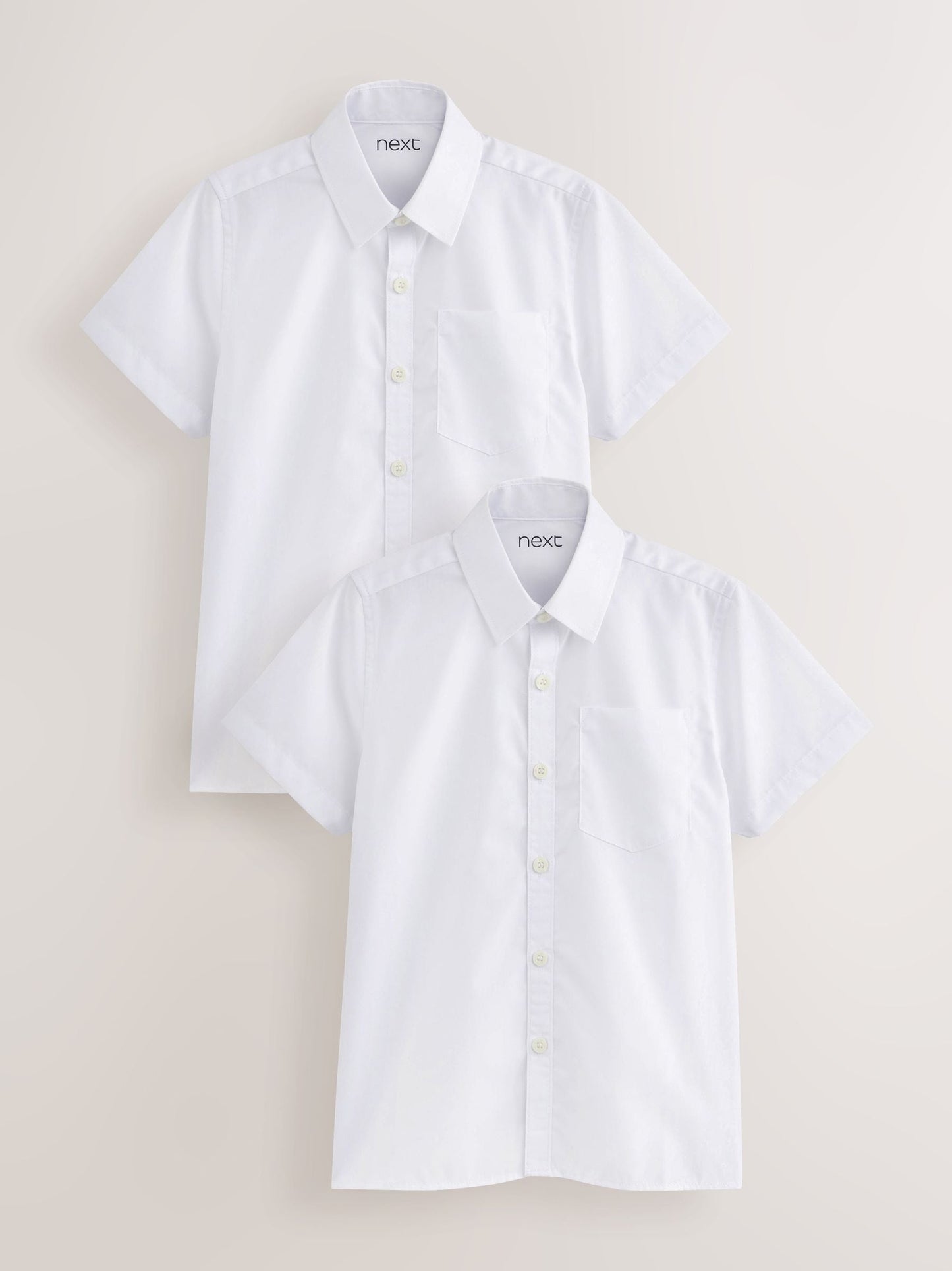 Dsiney Kidz - White Regular Fit Short Sleeve School 2 Pack Shirts (3-17yrs) image 1