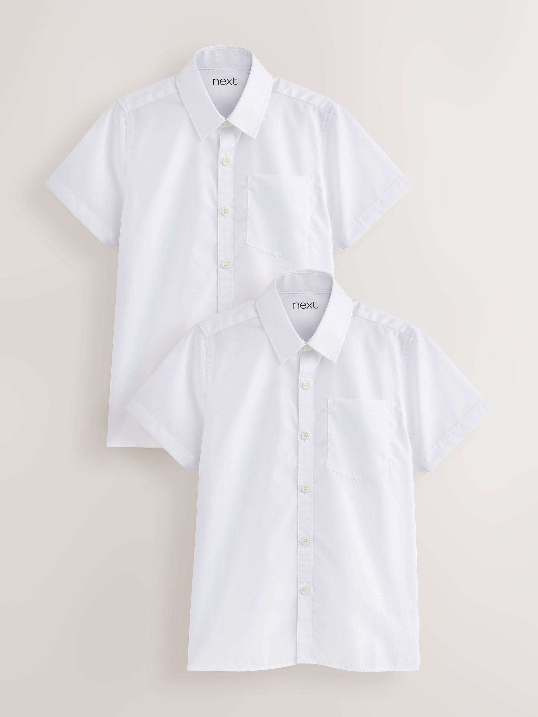 Dsiney Kidz - White Regular Fit Short Sleeve School 2 Pack Shirts (3-17yrs) image 1