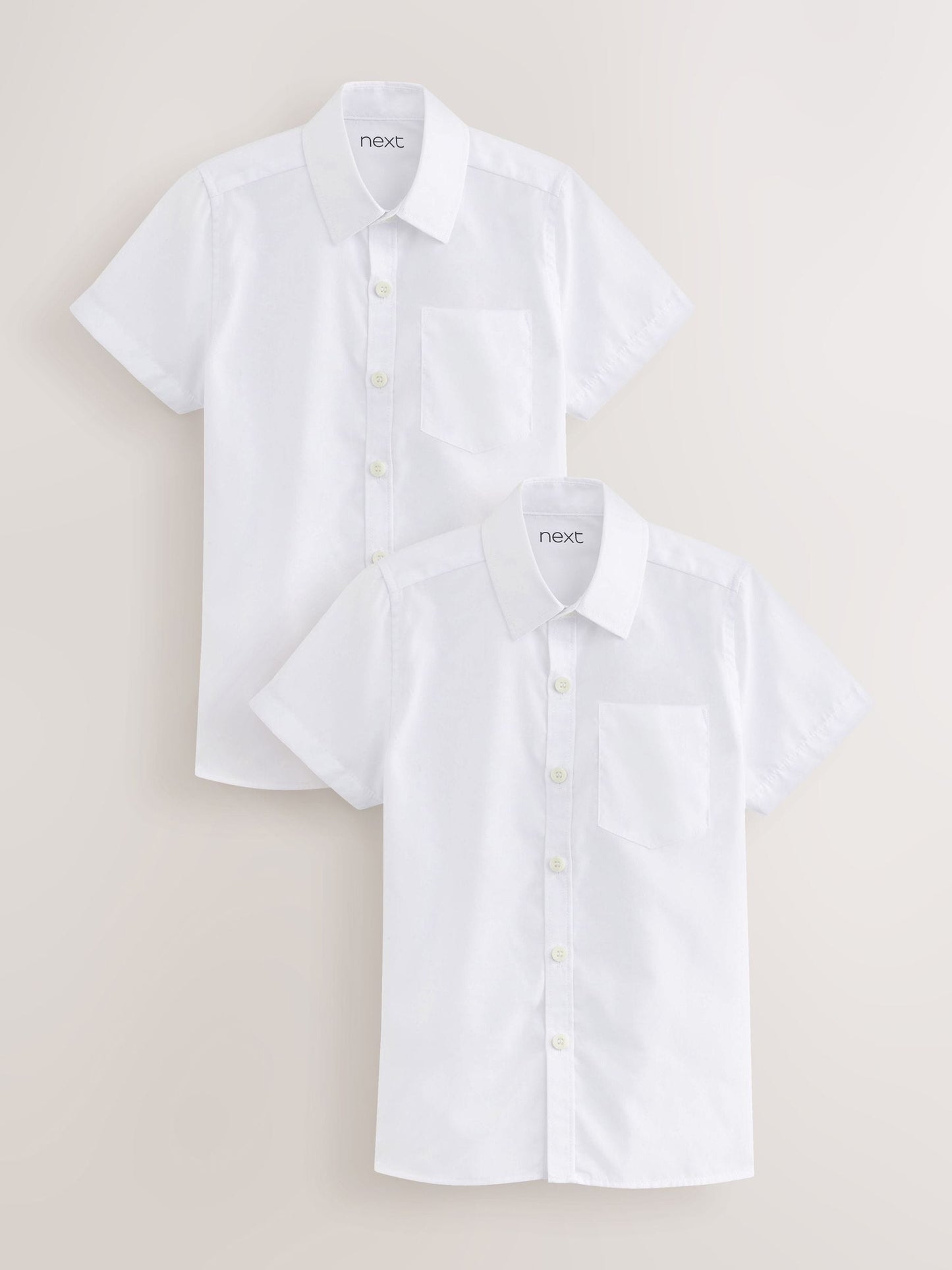 Dsiney Kidz - White Slim Fit Short Sleeve School 2 Pack Shirts (3-17yrs) image 1