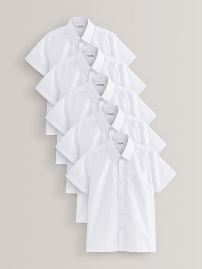 Dsiney Kidz - White Regular Fit 5 Pack Short Sleeve School Shirts (3-17yrs) image 1