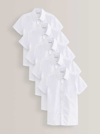 Dsiney Kidz - White Slim Fit 5 Pack Short Sleeve School Shirts (3-17yrs) image 1