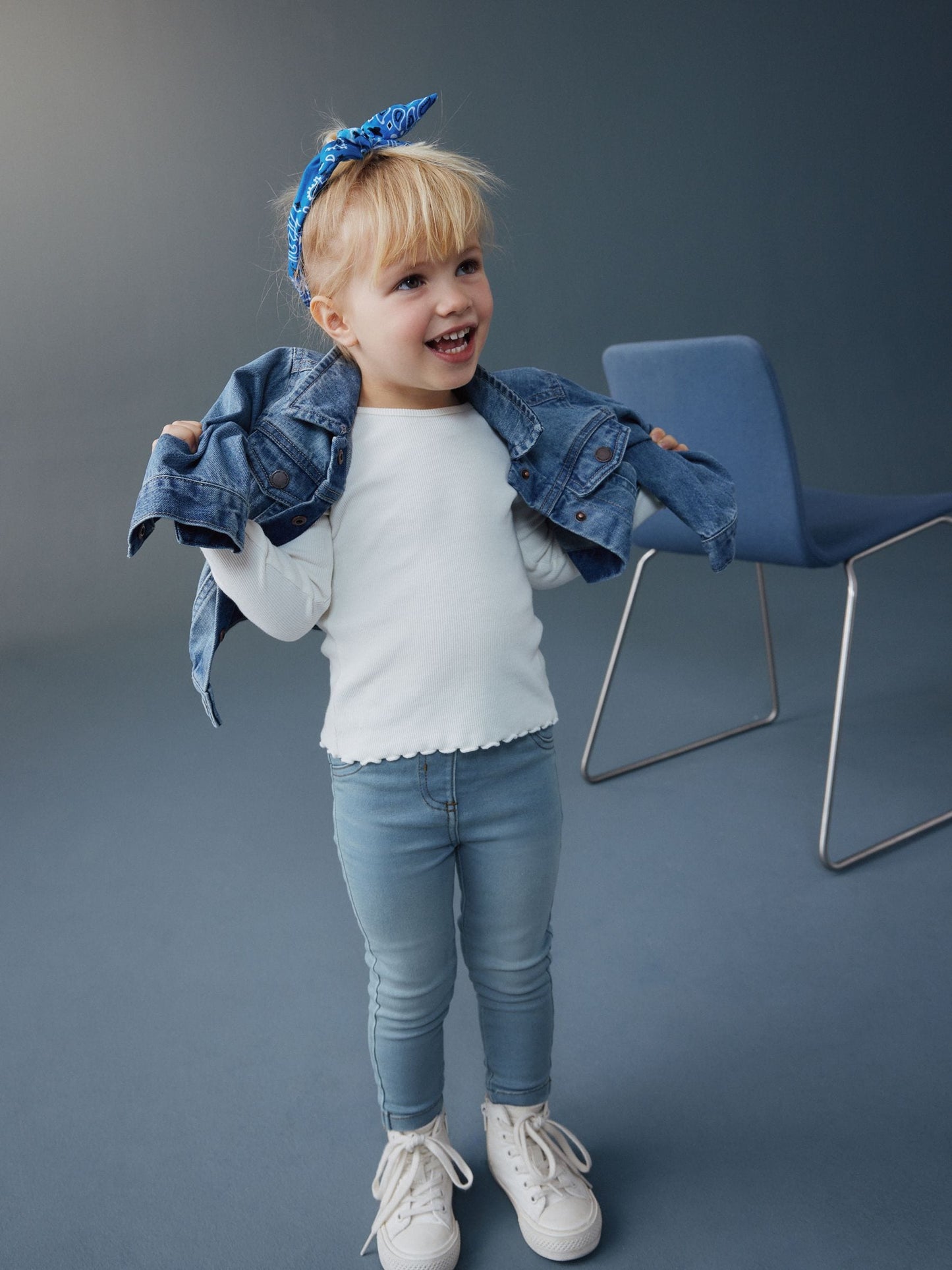 Dsiney Kidz - Light Blue Denim 1 Pack Elasticated Waist Jeggings (3mths-7yrs) image 2