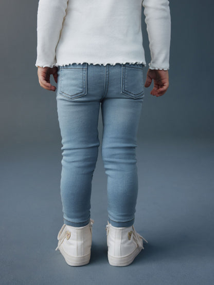 Dsiney Kidz - Light Blue Denim 1 Pack Elasticated Waist Jeggings (3mths-7yrs) image 3