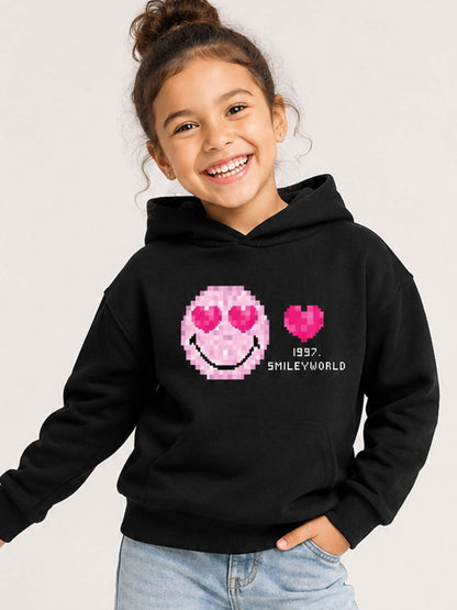 Brand Threads Black Hoodie with Iconic Face Print - image 1