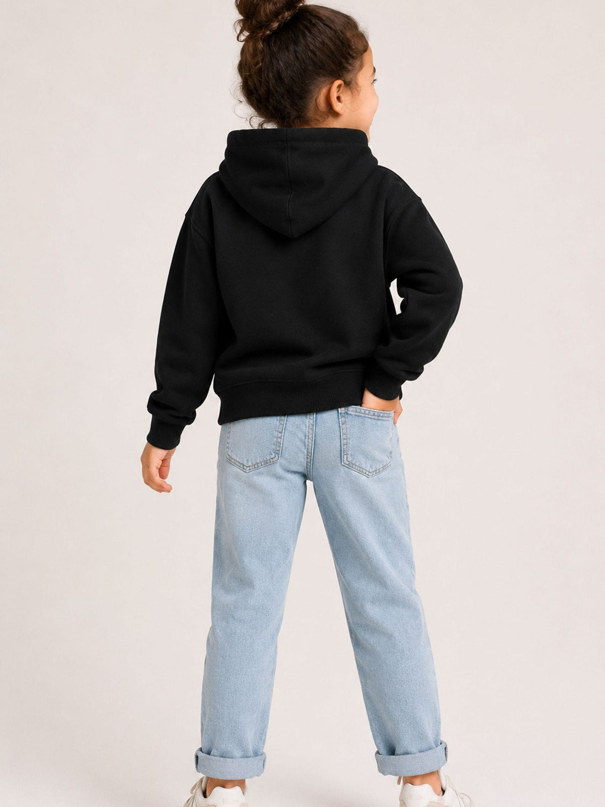 Brand Threads Black Hoodie with Iconic Face Print - image 2