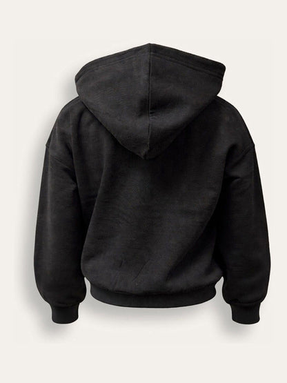 Brand Threads Black Hoodie with Iconic Face Print - image 5