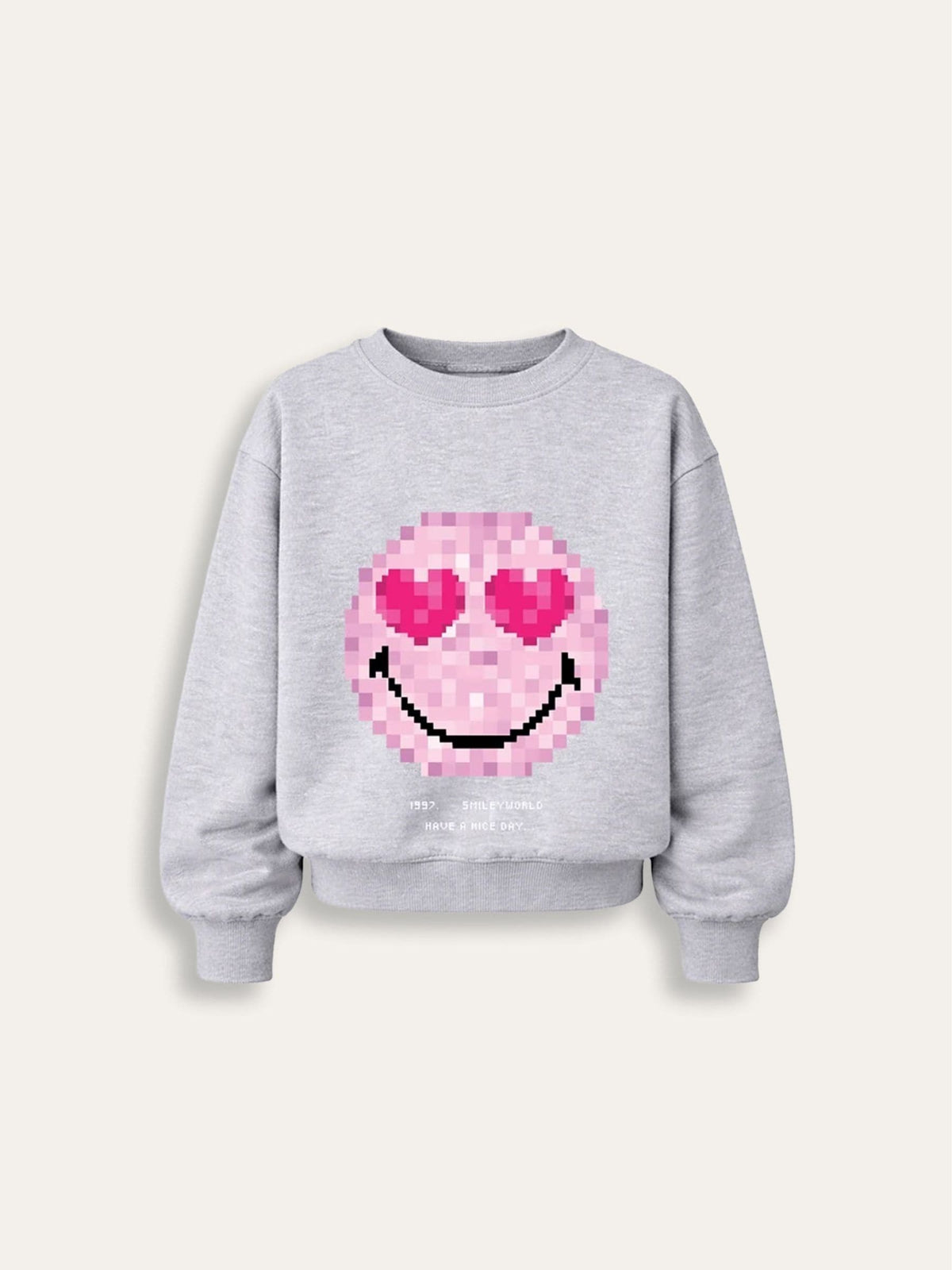 Brand Threads Grey Sweatshirt with Iconic Face Print - image 4