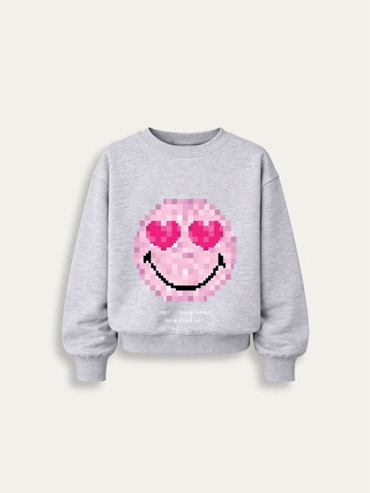 Brand Threads Grey Sweatshirt with Iconic Face Print - image 4