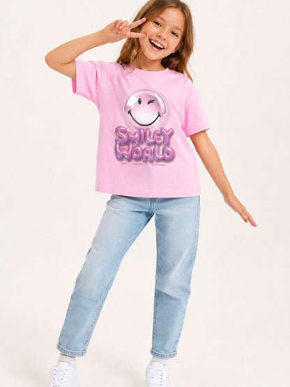 Brand Threads Pink T-Shirt with Iconic Face Print - image 3
