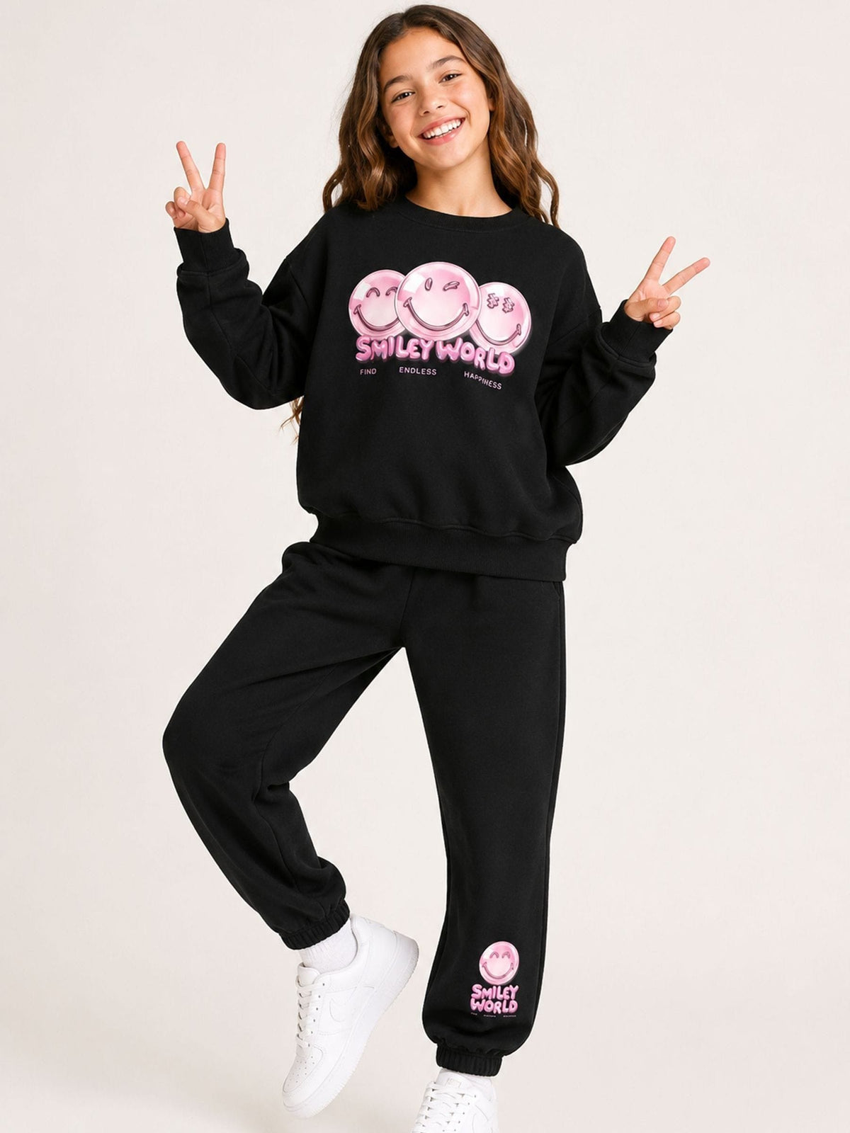 Brand Threads Black Sweatshirt and Joggers 2 Piece Set - image 1