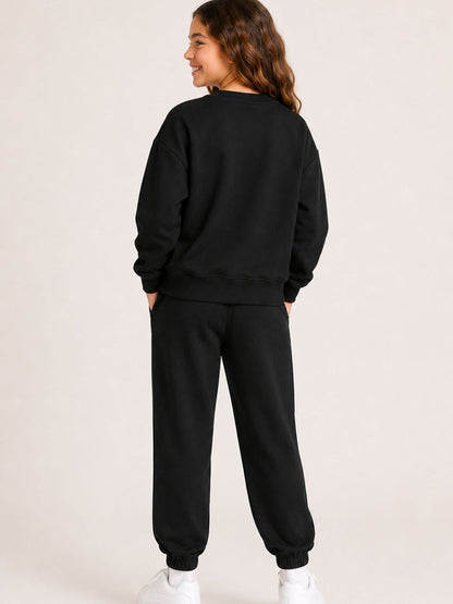 Brand Threads Black Sweatshirt and Joggers 2 Piece Set - image 2