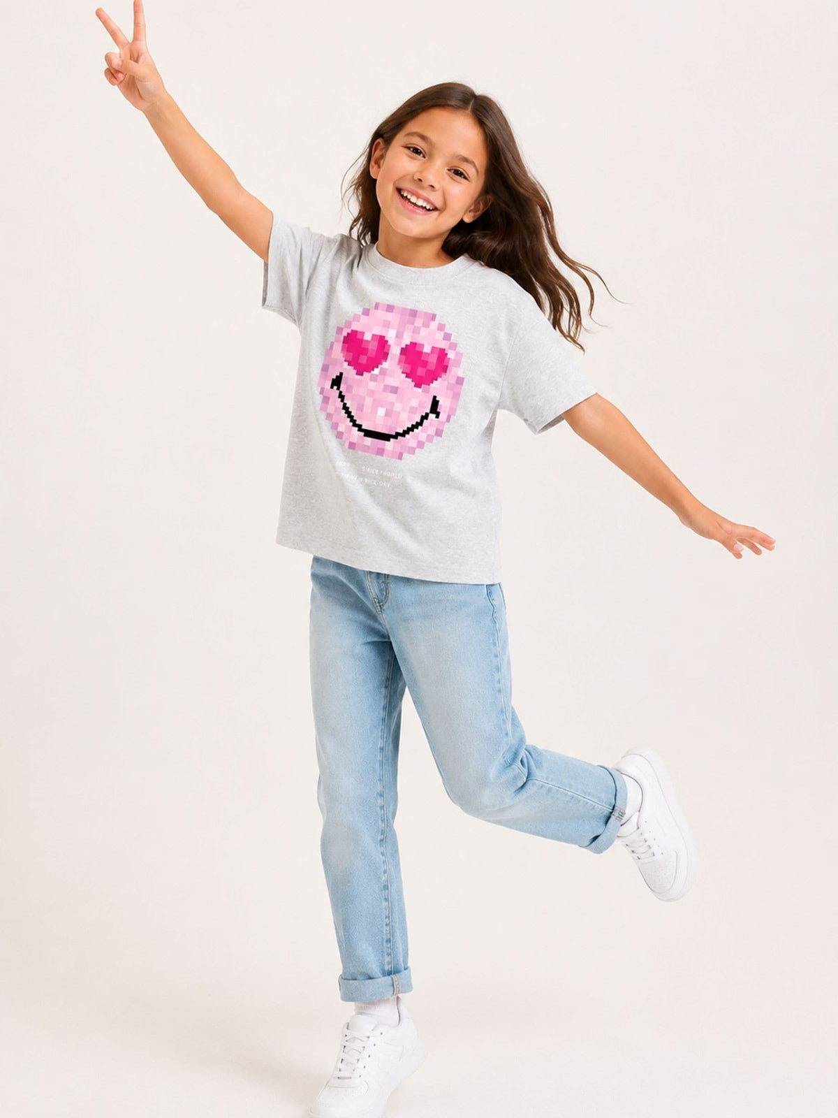 Dsiney Kidz - Brand Threads Grey T-Shirt with Iconic Face Print image 3