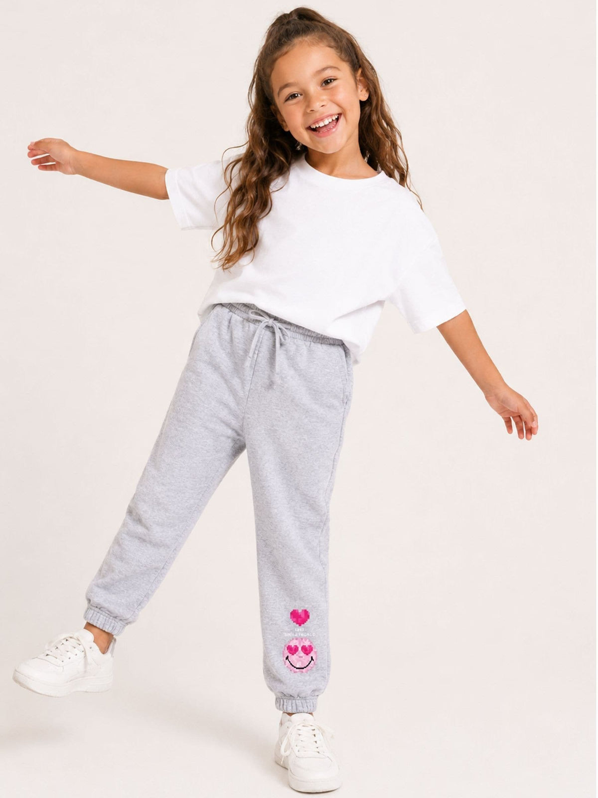Brand Threads Grey Joggers with Iconic Face Print - image 2