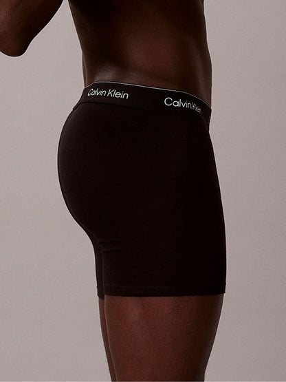 Dsiney Kidz - Calvin Klein Black Boxer Briefs - Icon Cotton Stretch 7 Pack image 2