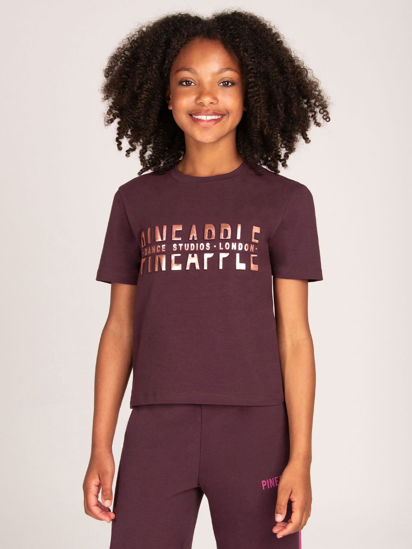 Dsiney Kidz - Pineapple Brown Logo Girls Dance Crop T-Shirt image 1